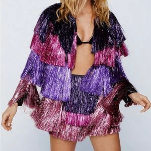 ERAS TOUR OUTFIT: Metallic Fringe Tiered Jacket ONLY